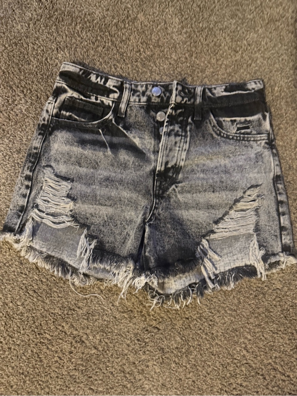 Vervet  Distressed Washed Black Denim Jean Shorts